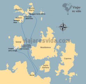 Ruta excursión archipiélago de la Maddalena