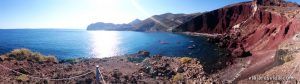 Panorámica de Red Beach. Una de las cosas que hacer en Santorini.
