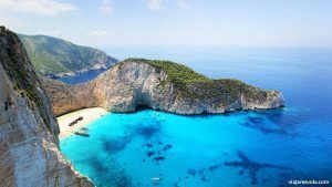 Playa Navagio (playa del Naufragio) en Zante.