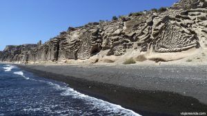 Playa de Vlychada en Santorni (Grecia)