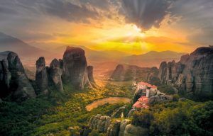 Puesta de sol en Meteora
