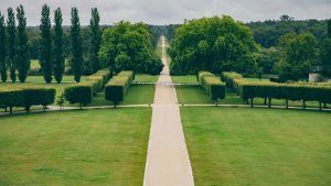 Vista de los jardines desde la cámara del rey