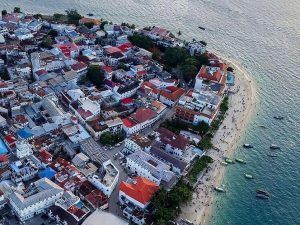 Stone Town desde el aire (Tanzania)