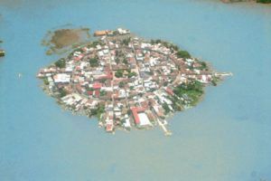 Lugares para visitar en México. Vista aérea de la pintoresca ciudad isleña de Mexcaltitán