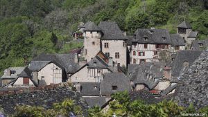 Detalle del Castillo de Humieres en Conques, Francia