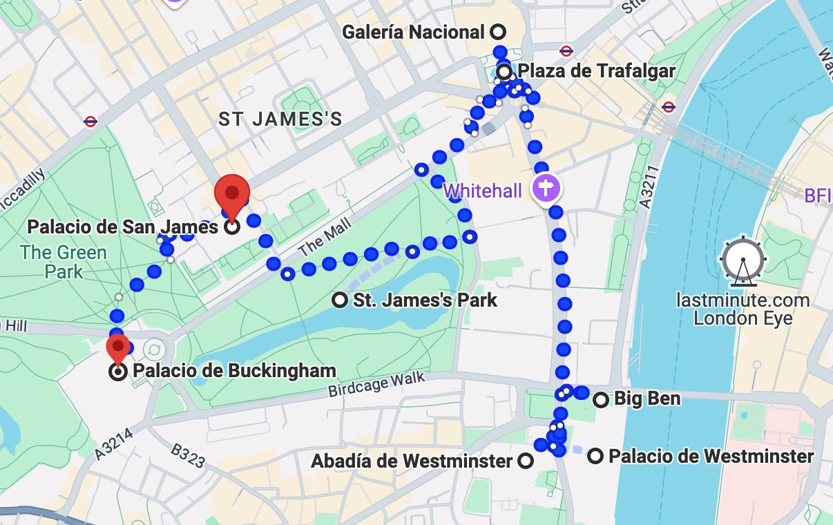 Recorrido del free tour en español en Londres