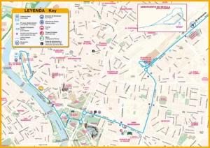 Recorrido del bus turístico de Sevilla