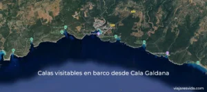 Calas visitables en barco desde Cala Galdana