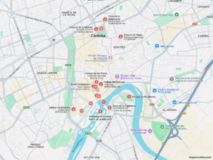 Mapa de cómo llegar a Córdoba y qué ver