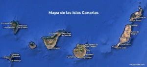 Mapa de las islas Canarias.