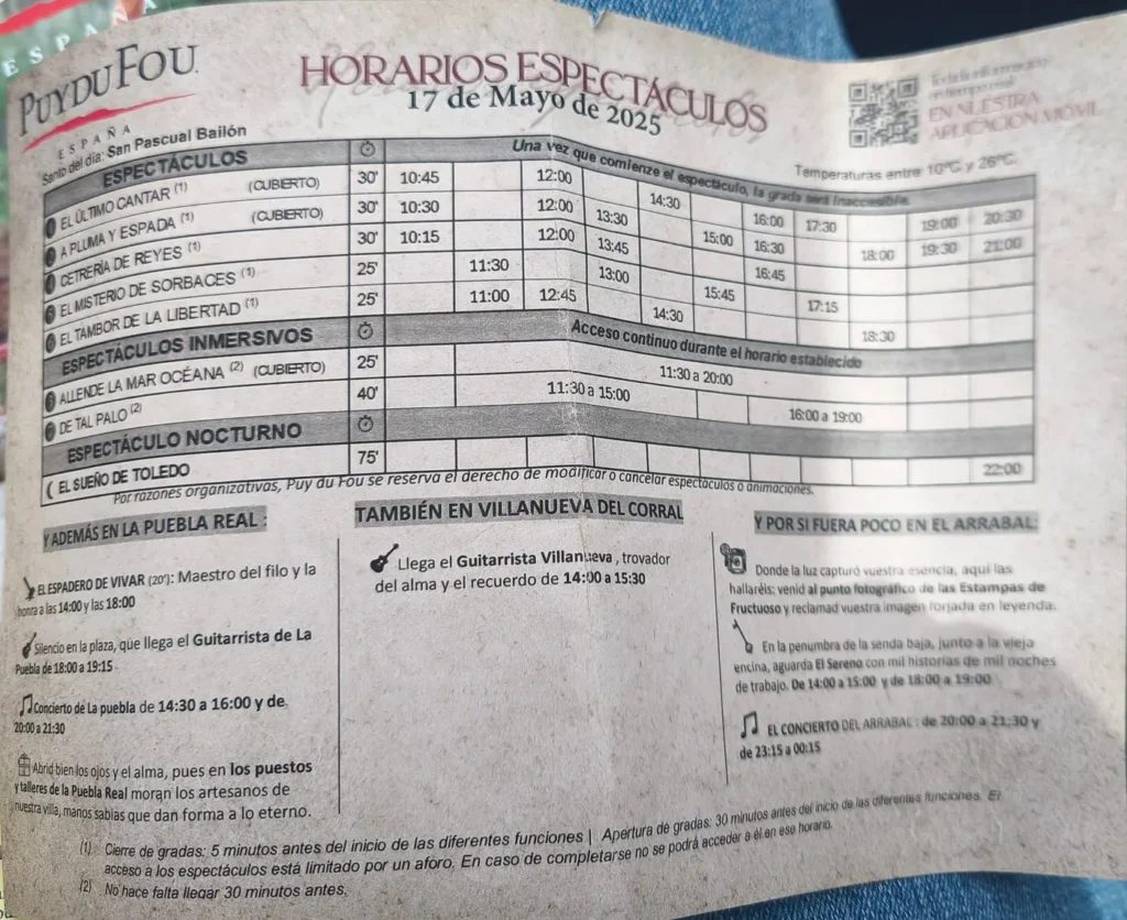 Horarios de Puy du Fou España