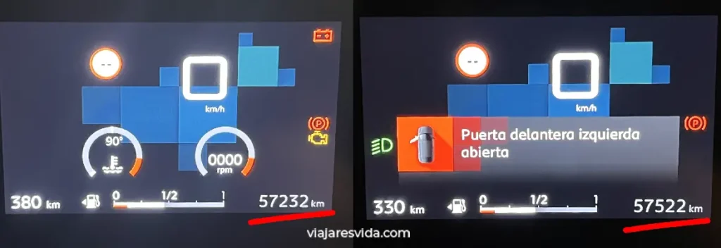 Depósito cuando recogemos/devolvemos el coche de alquiler con los kilómetros recorridos en La Coruña.