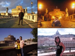 Los autores de este blog de viajes en diferentes visitas al Castillo de Sant'Angelo.